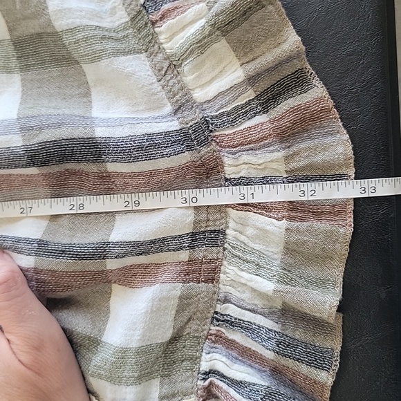 Mur Mur Women's plaid sleeveless button up tunic size M drawstring waist casual - Picture 7 of 7